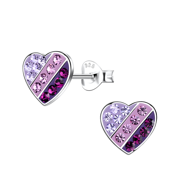 Wholesale Sterling Silver Heart Ear Studs - JD20294