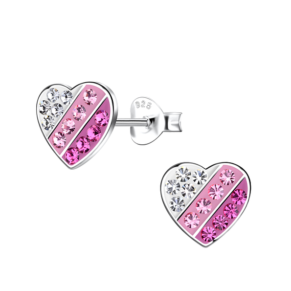 Wholesale Sterling Silver Heart Ear Studs - JD20295