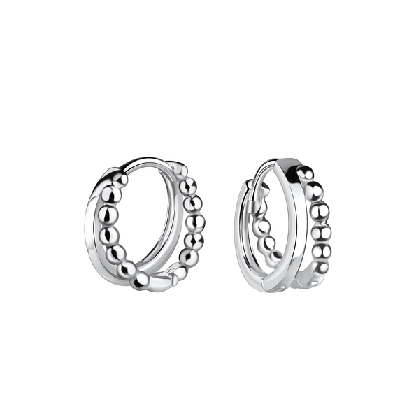 Wholesale 11mm Sterling Silver Ball Huggie Earrings - JD19731