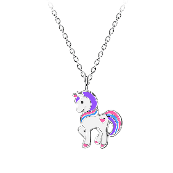 Wholesale Sterling Silver Unicorn Necklace - JD19068