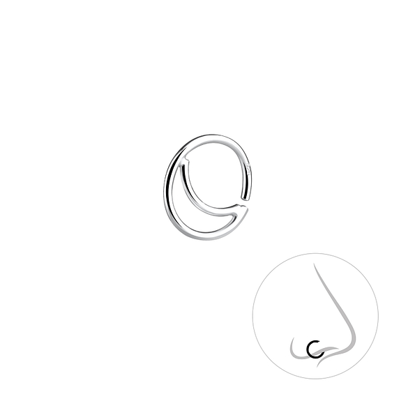 Wholesale Sterling Silver Moon Nose Ring - JD11169 Wholesale Sterling Silver Moon Nose Ring - JD11169