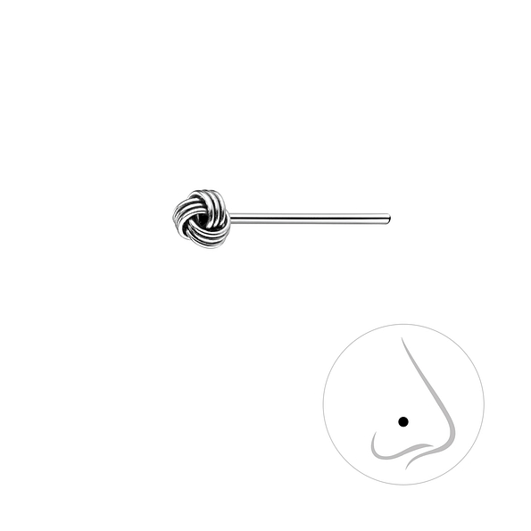 Wholesale Sterling Silver Knot Nose Stud - JD5238