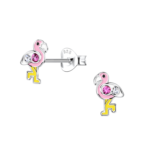 Wholesale Sterling Silver Flamingo Ear Studs - JD20403