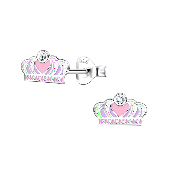 Wholesale Sterling Silver Crown Ear Studs - JD20407