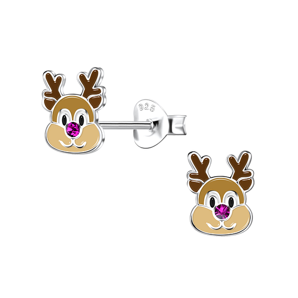 Wholesale Sterling Silver Reindeer Ear Studs - JD20356