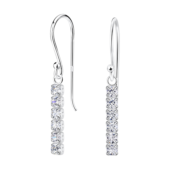 Wholesale Sterling Silver Tennis Bar Earrings - JD20540