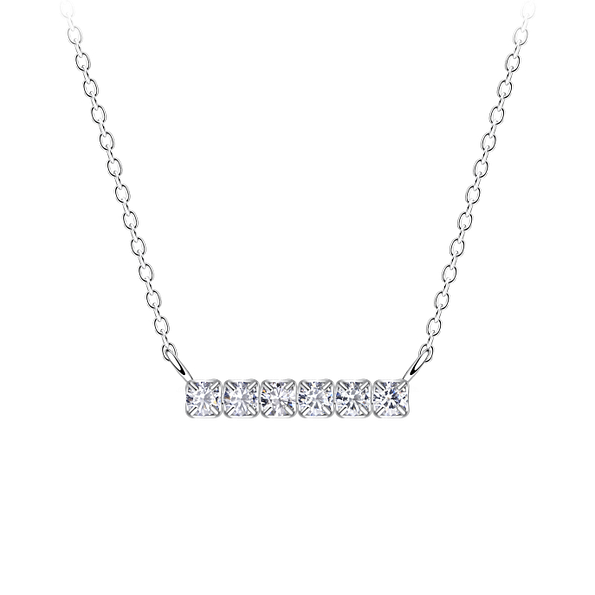 Wholesale Sterling Silver Tennis Bar Necklace - JD20545