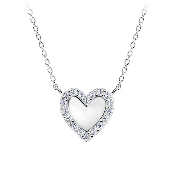 Wholesale Sterling Silver Heart Necklace - JD19705