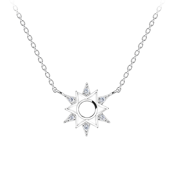 Wholesale Sterling Silver Sun Necklace - JD16426