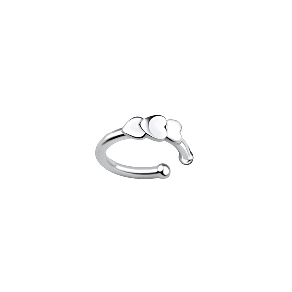 Wholesale Sterling Silver Triple Heart Ear Cuff - JD20487