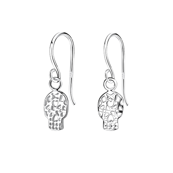 Wholesale Sterling Silver Skull Earrings - JD12782