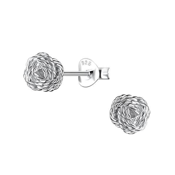 Wholesale 6mm Sterling Silver Knot Ear Studs - JD20476