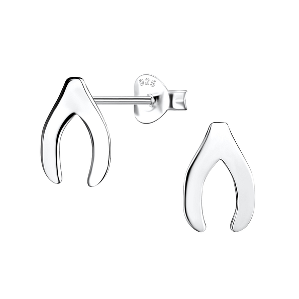 Wholesale Sterling Silver Wishbone Ear Studs - JD13505