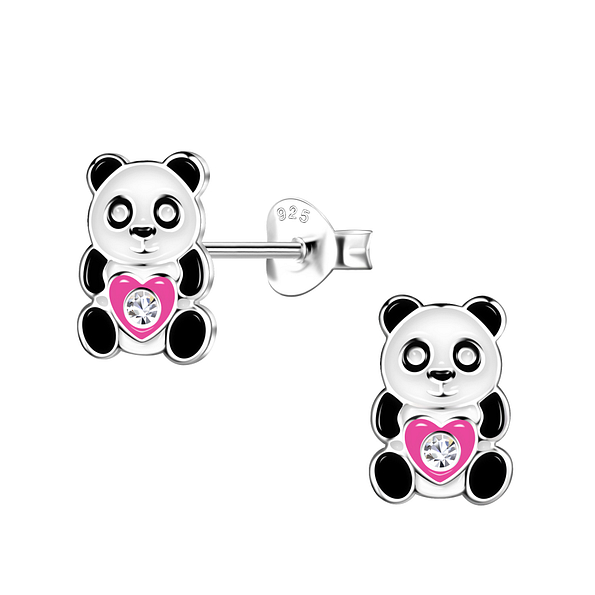 Wholesale Sterling Silver Panda Ear Studs - JD20495