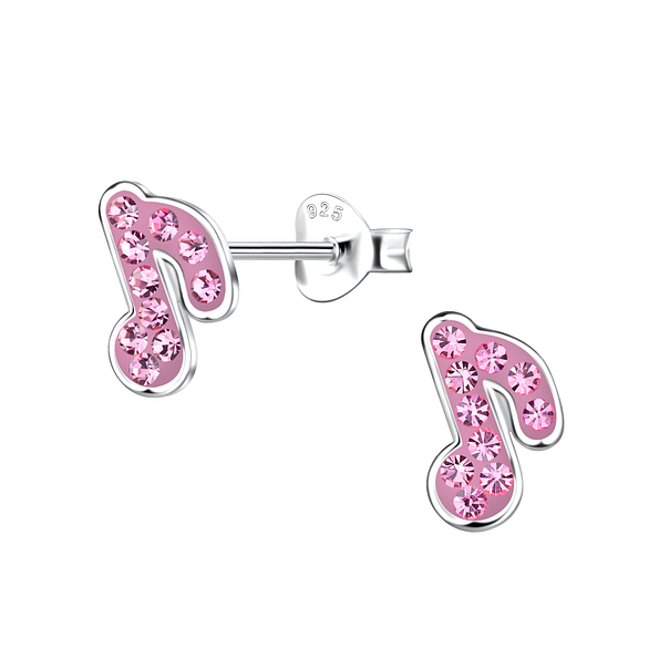 Wholesale Sterling Silver Music Note Ear Studs - JD20553