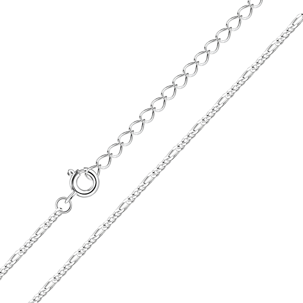 Wholesale 135cm Sterling Silver Figaro Chain With Extension - JD10115