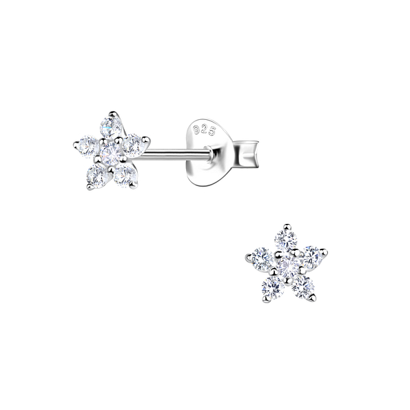 Wholesale Sterling Silver Flower Ear Studs - JD20606