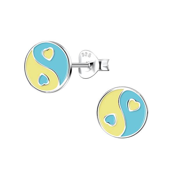 Wholesale Sterling Silver Yinyang Ear Studs - JD10810