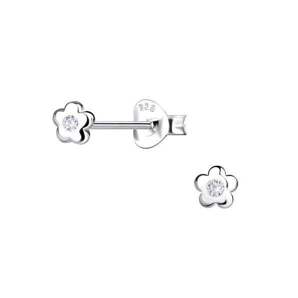 Wholesale Sterling Silver Flower Ear Studs - JD20602