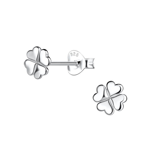 Wholesale Sterling Silver Clover Ear Studs - JD20572