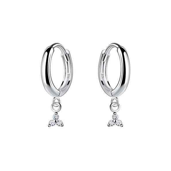 Wholesale Sterling Silver Geometric Charm Huggie Earrings - JD20006
