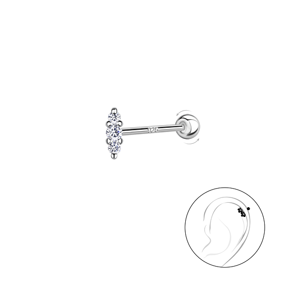 Wholesale Sterling Silver Marquise Cartilage Stud with Ball Screw Back - JD20454