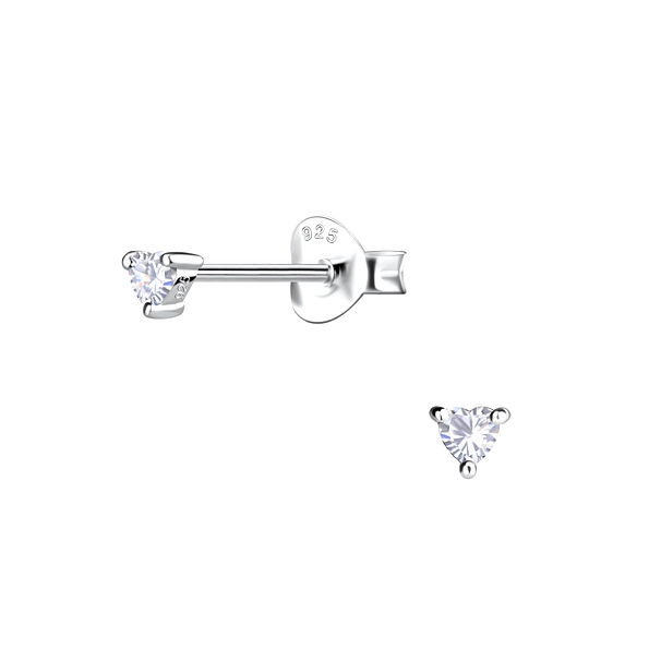 Wholesale Sterling Silver Heart Ear Studs - JD20654