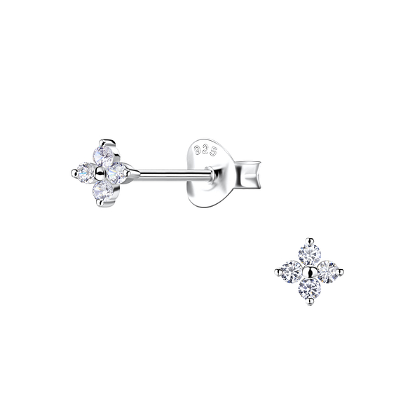 Wholesale Sterling Silver Flower Ear Studs - JD20634