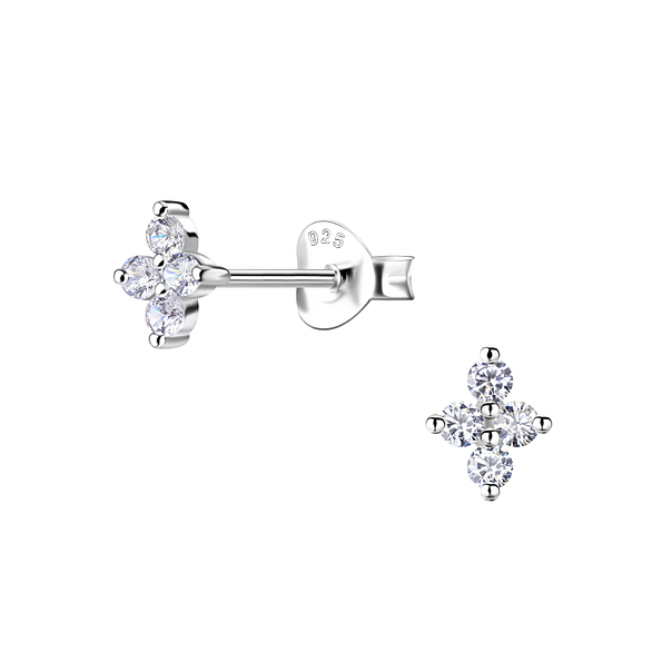 Wholesale Sterling Silver Flower Ear Studs - JD20645