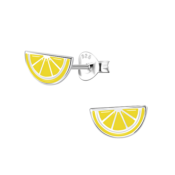 Wholesale Sterling Silver Lemon Ear Studs - JD15790