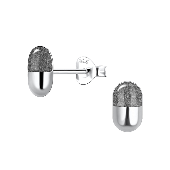 Wholesale Sterling Silver Capsule Ear Studs - JD15178