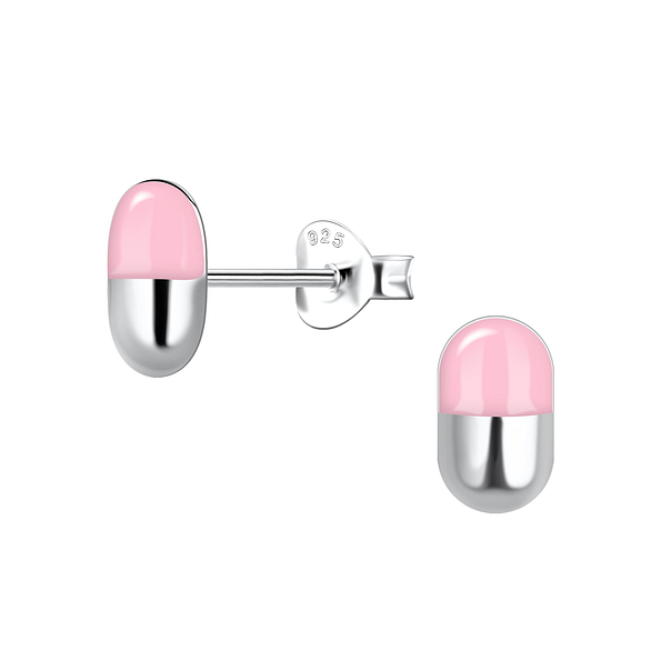 Wholesale Sterling Silver Capsule Ear Studs - JD15180