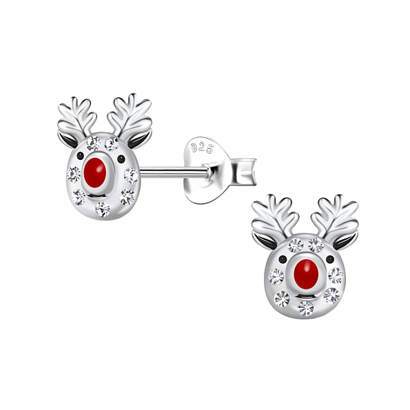 Wholesale Sterling Silver Reindeer Ear Studs - JD20739