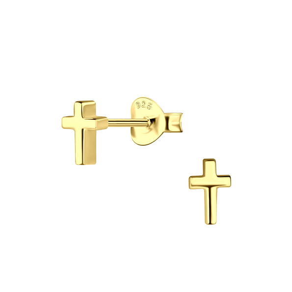 Wholesale Sterling Silver Cross Ear Studs - JD20697