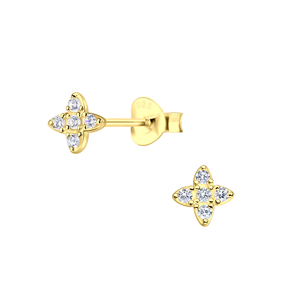 Wholesale Sterling Silver Flower Ear Studs - JD19477