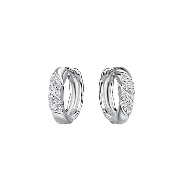 Wholesale Sterling Silver Twisted Huggie Earrings - JD20688