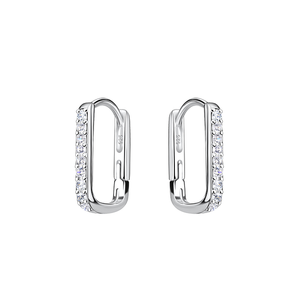 Wholesale Sterling Silver Geometric Huggie Earrings - JD20655