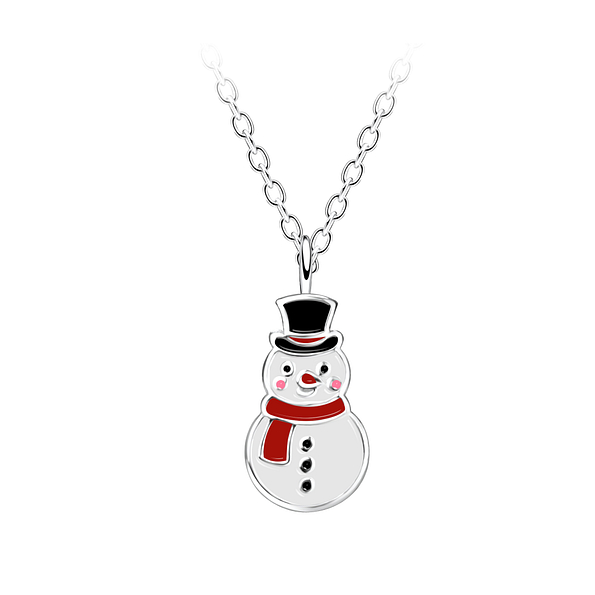 Wholesale Sterling Silver Snowman Necklace - JD14698