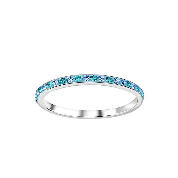 Wholesale Sterling Silver Crystal Band Ring - JD12846