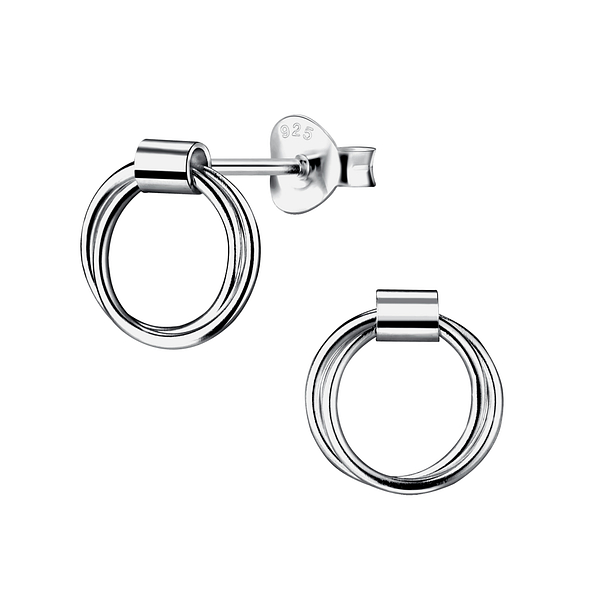 Wholesale Sterling Silver Twisted Circle Ear Studs - JD20826