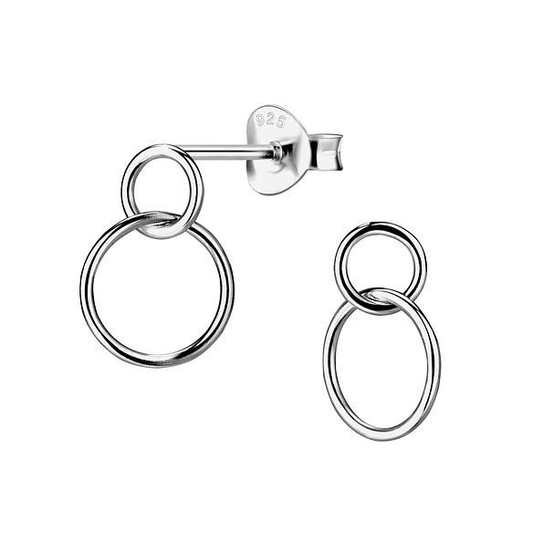 Wholesale Sterling Silver Twisted Circle Stud Earring - JD20825