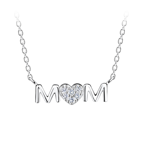 Wholesale Sterling Silver Mom Necklace - JD21119