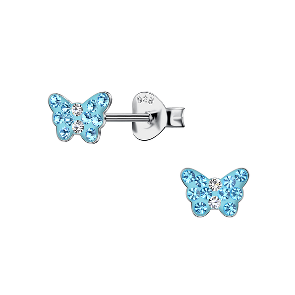 Wholesale Sterling Silver Butterfly Ear Studs - JD21199