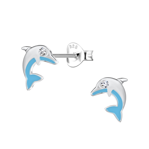 Wholesale Sterling Silver Dolphin Ear Studs - JD21128