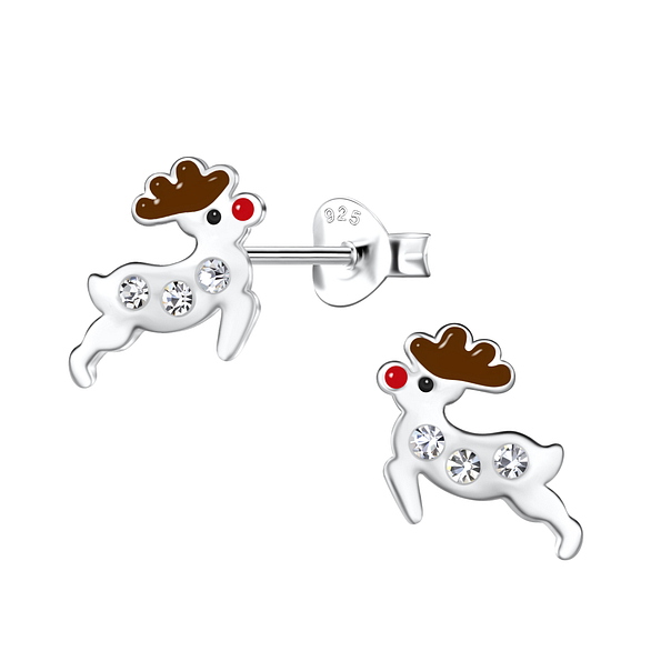 Wholesale Sterling Silver Reindeer Ear Studs - JD21107