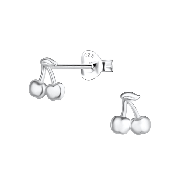 Wholesale Sterling Silver Cherry Ear Studs - JD21085