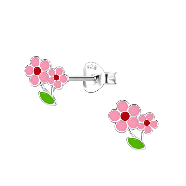 Wholesale Sterling Silver Flower Ear Studs - JD21096