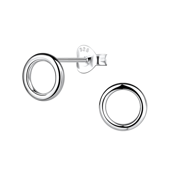 Wholesale Sterling Silver Circle Ear Studs - JD21130