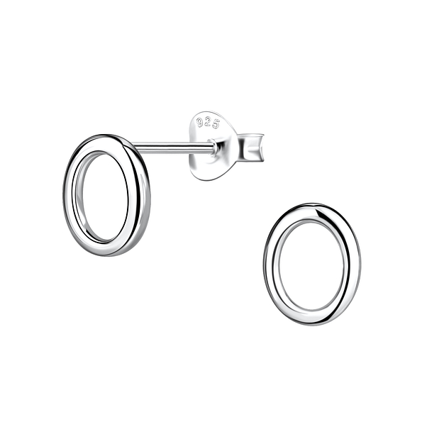 Wholesale Sterling Silver Oval Ear Studs - JD21132