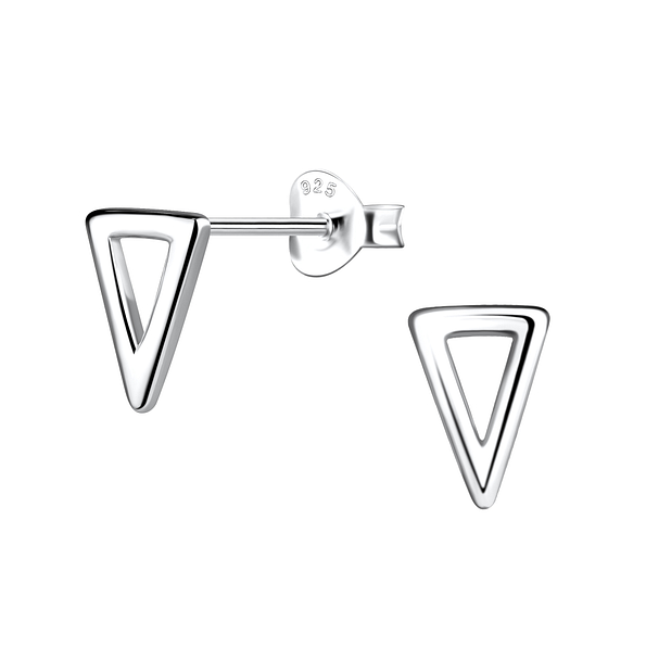 Wholesale Sterling Silver Triangle Ear Studs - JD21175